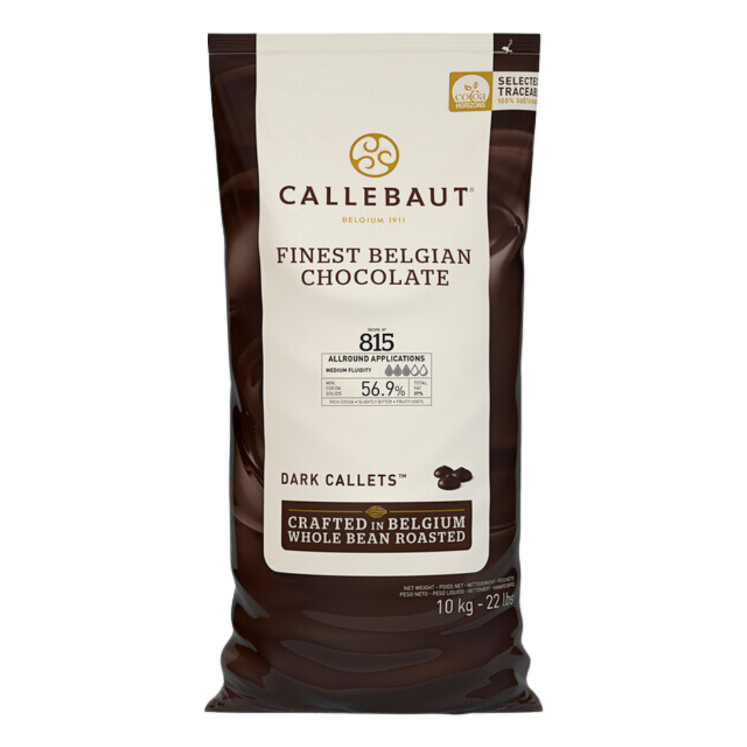 Callebaut Recipe 815 Dark Chocolate Callets 22 lb.