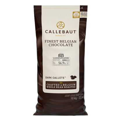 Callebaut Recipe 815 Dark Chocolate Callets 22 lb.
