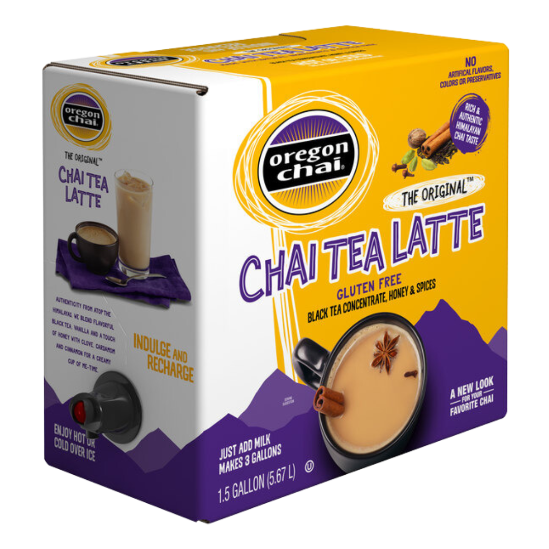 Oregon Chai Original Chai Tea Latte 1:1 Concentrate 1.5 Gallon Bag in Box