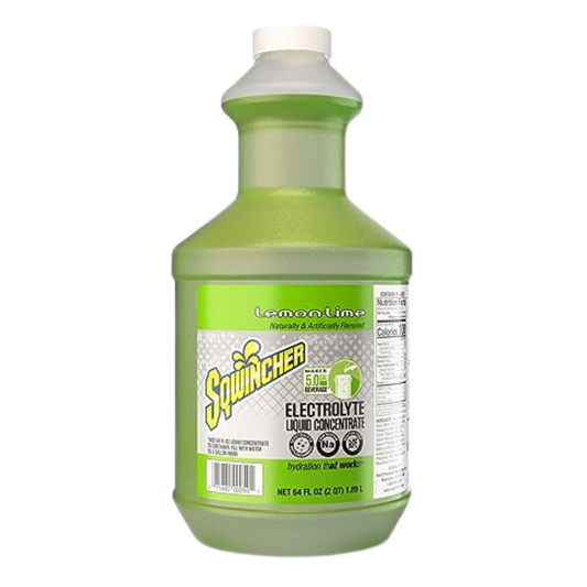 Sqwincher Liquid Concentrate, Yields 5-Gallon, "No Stir Formula", Lemon Lime, 64-Ounce