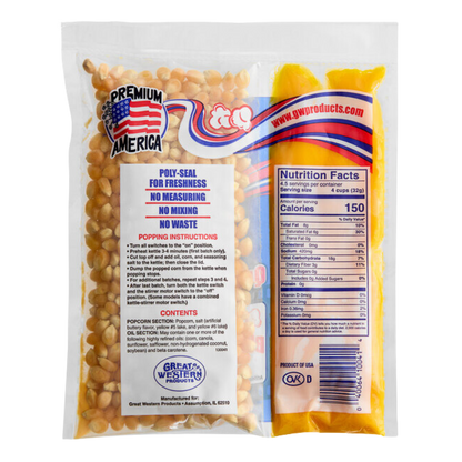 Great Western Premium America All-In-One Popcorn Kit for 4 oz. to 6 oz. Popper - 36/Case