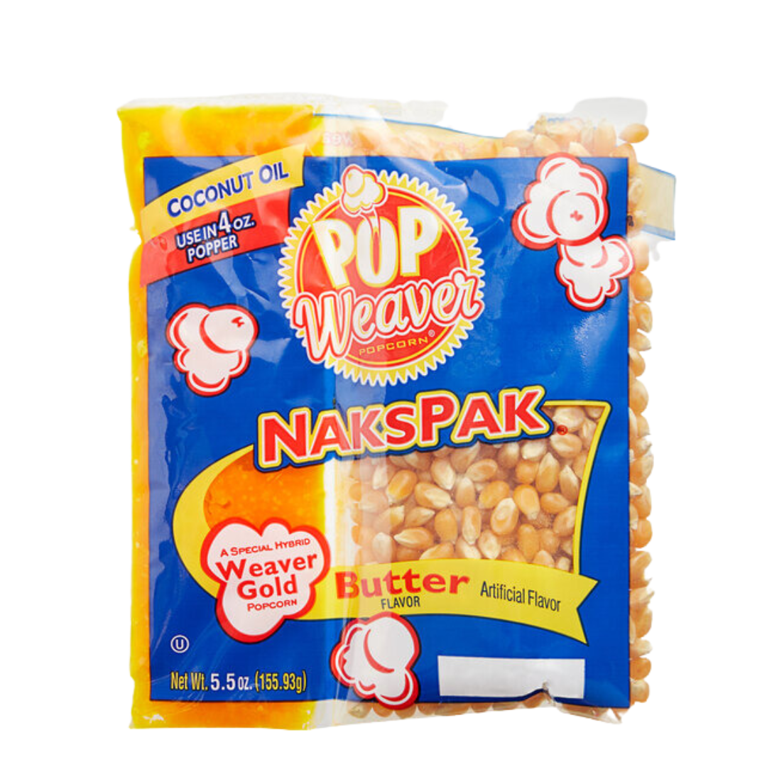 Pop Weaver All-In-One Naks Pak Popcorn Kit for 4 oz. Poppers - 36/Case