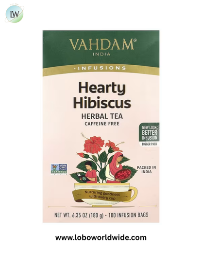 VAHDAM India, Infusions, Herbal Tea, Caffeine Free, 100 Infusion Bags