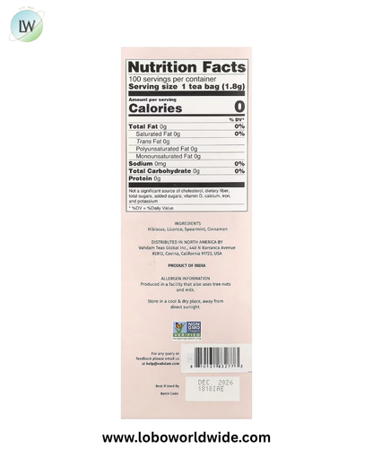 VAHDAM India, Infusions, Herbal Tea, Caffeine Free, 100 Infusion Bags