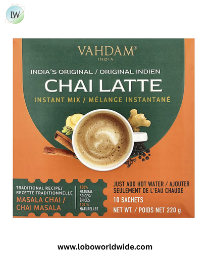 VAHDAM India, Instant Mix, Chai Latte, 10 Sachets, 220 g