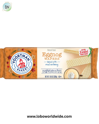 VOORTMAN BAKERY Eggnog Wafers, Baked with Real Nutmeg - 10.6 oz