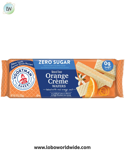 VOORTMAN Bakery Zero Sugar Orange Creme Wafer Cookies 9 oz