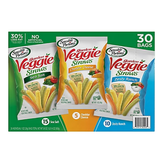 Sensible Portions Veggie Straws Variety Snack Pack, 30 pk