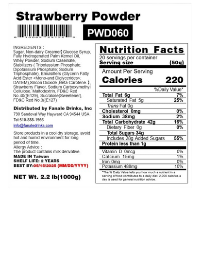 Fanale Strawberry Powder Mix 2.2 lb.