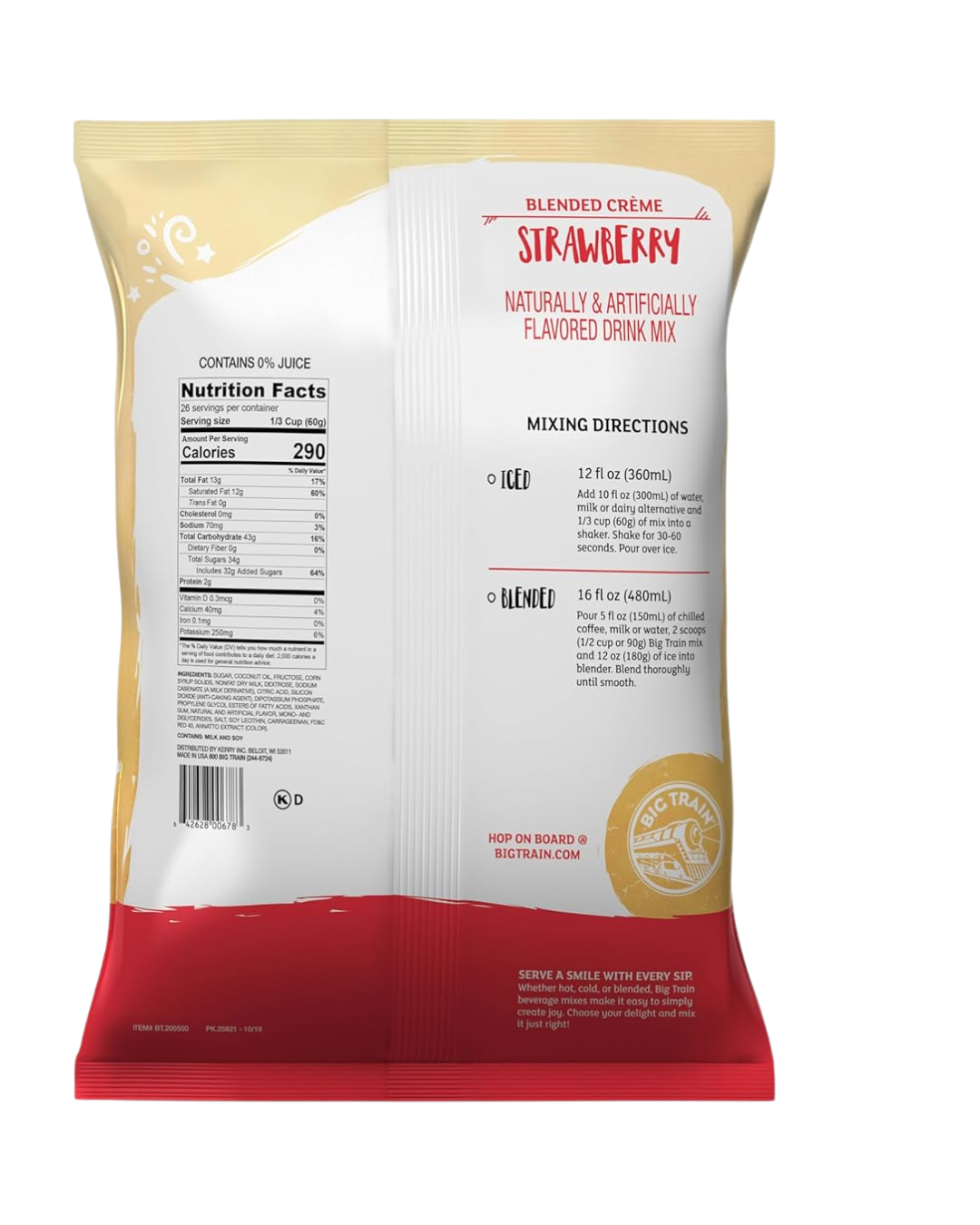Big Train 3.5 lb. Strawberry Blended Creme Frappe Mix