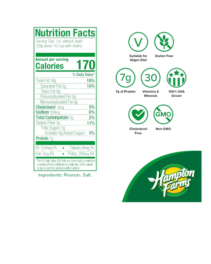 Hampton Farms 25 lb. Roasted & Salted In-Shell Peanuts