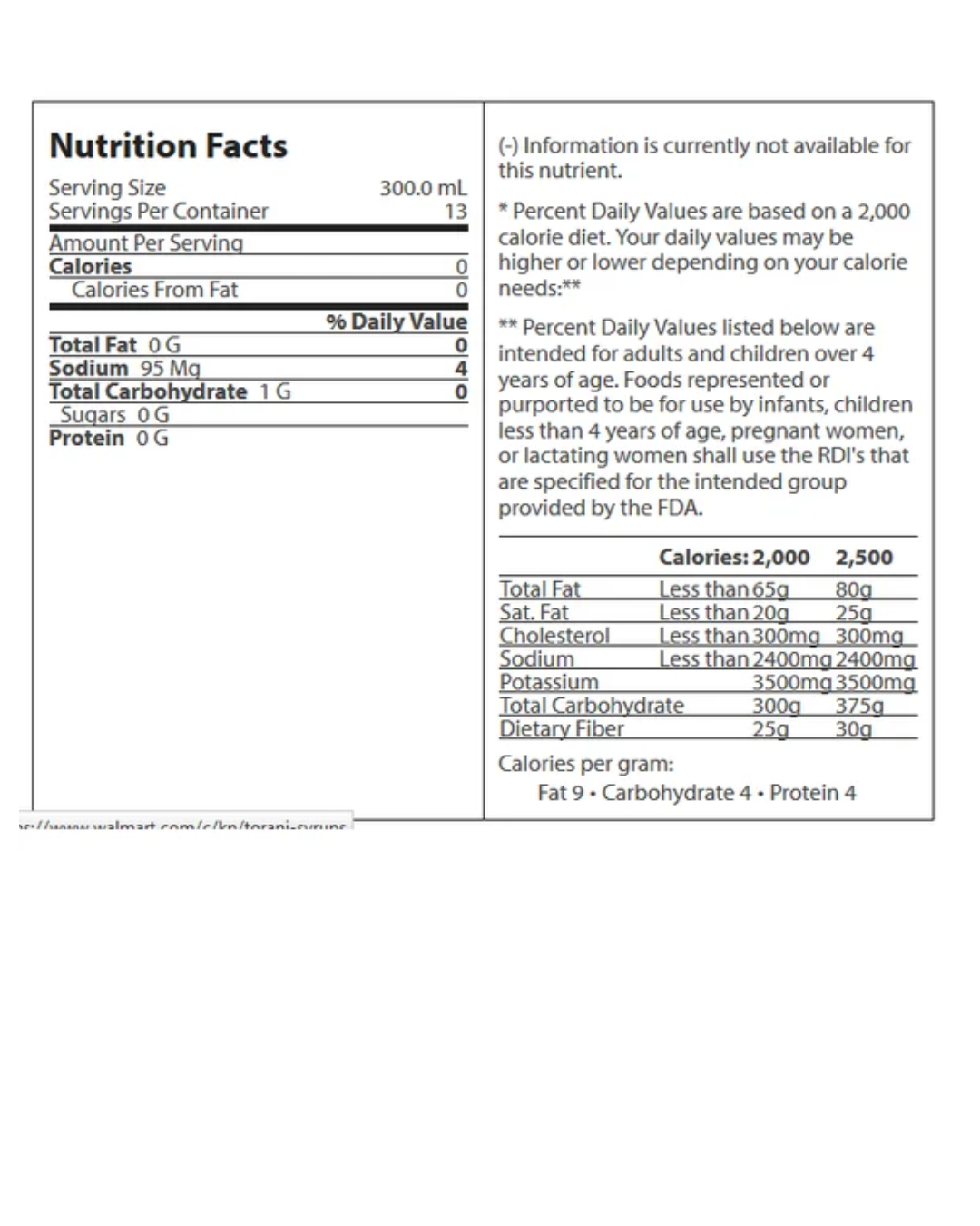 Torani Sugar Free Salted Caramel Flavoring Syrup 750 mL