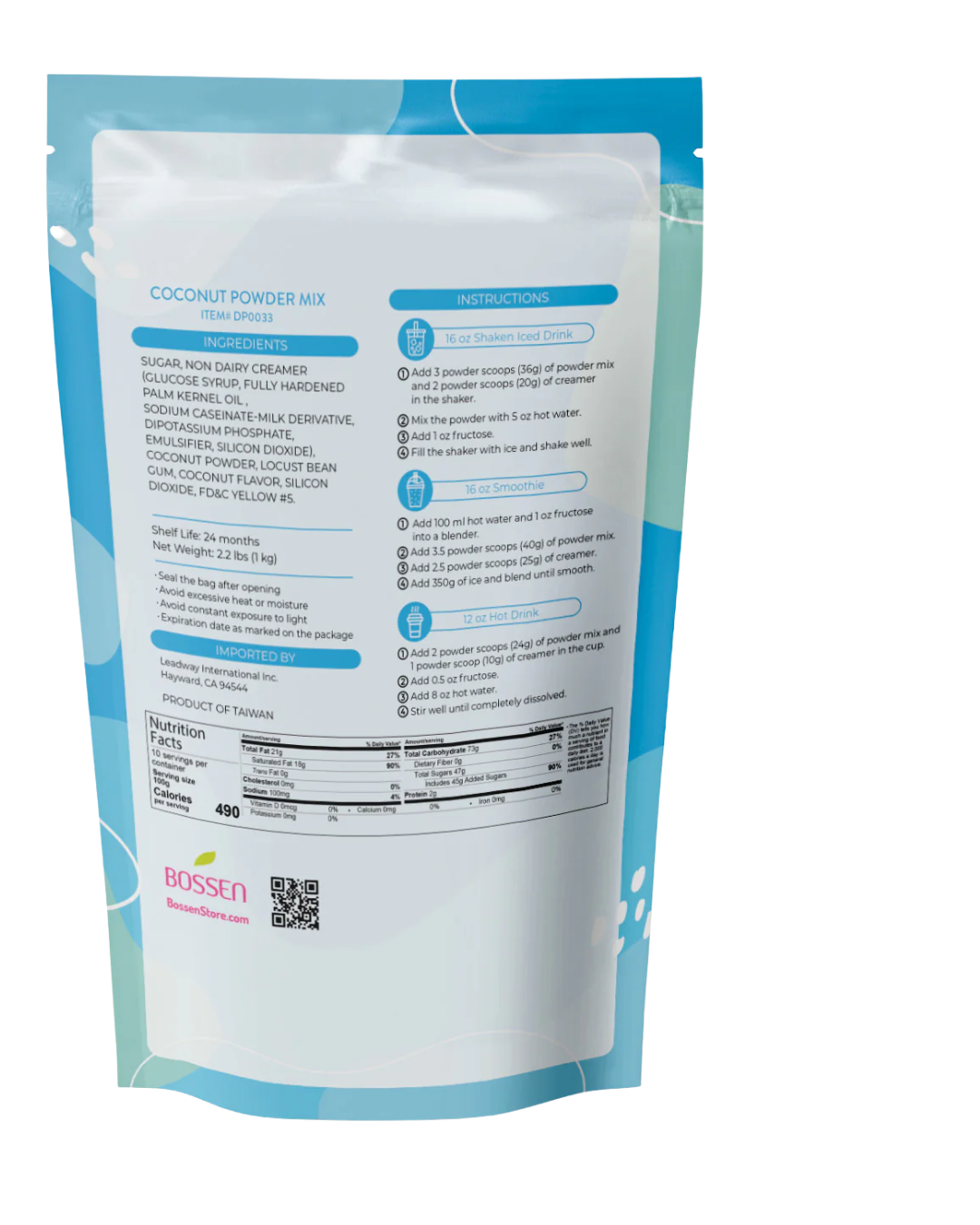 Bossen 2.2 lb. Coconut Powder Mix