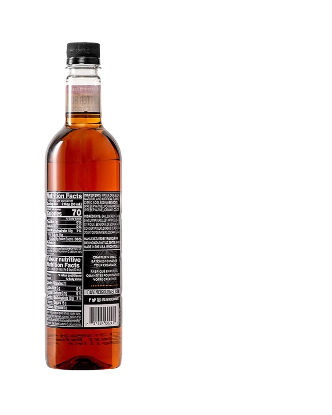 DaVinci Gourmet Classic Butter Rum Flavoring Syrup 750 mL