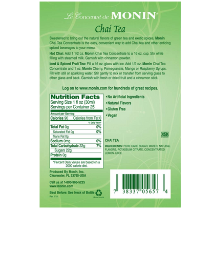 Monin Chai Tea 7:1 Concentrate