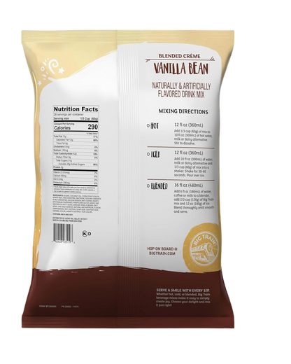 Big Train Vanilla Bean Blended Creme Frappe Mix - 3.5 lb.