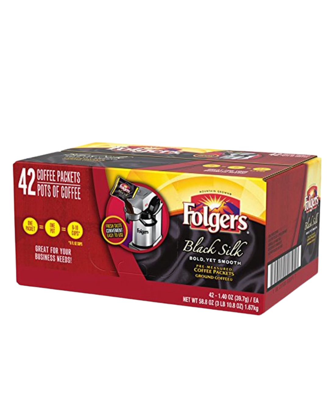 Folgers Black Silk Coffee Packet 1.4 oz. - 42/Case