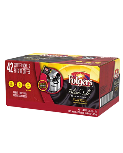 Folgers Black Silk Coffee Packet 1.4 oz. - 42/Case