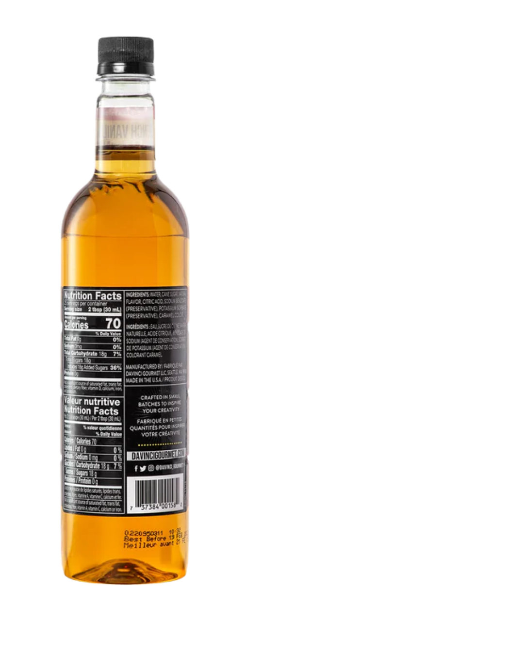 DaVinci Gourmet Classic Vanilla Flavoring Syrup - 750 mL