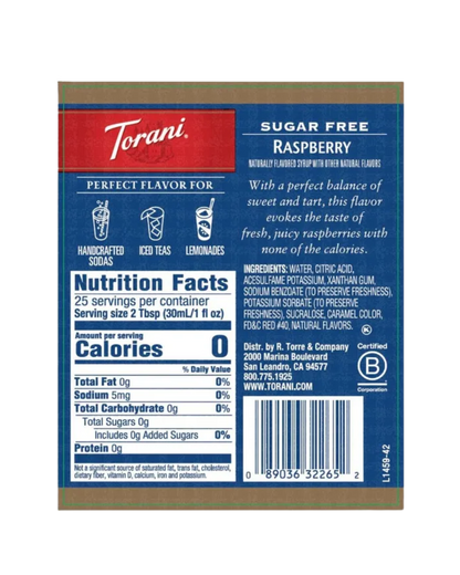 Torani Sugar Free Raspberry Flavoring / Fruit Syrup 750 mL