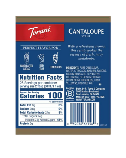 Torani Cantaloupe Flavoring Syrup 750 mL