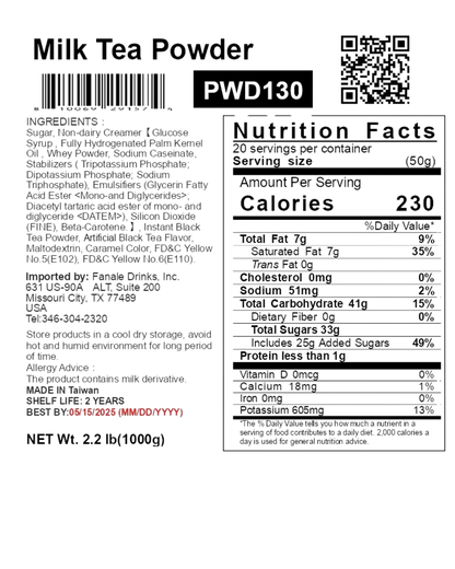 Fanale 2.2 lb. Milk Tea Powder Mix