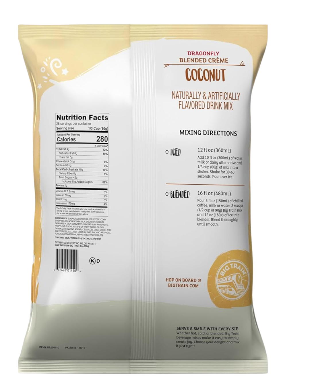 Big Train 3.5 lb. Dragonfly Coconut Blended Creme Frappe Mix