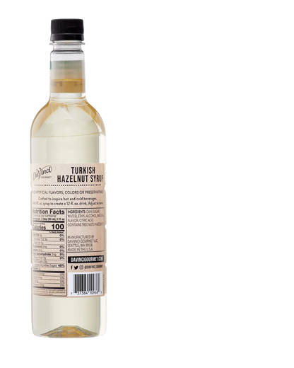 DaVinci Gourmet All-Natural Turkish Hazelnut Flavoring Syrup 750 mL