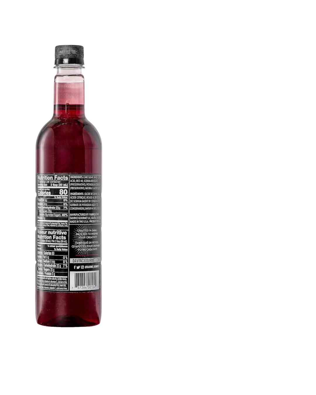 DaVinci Gourmet Classic Raspberry Flavoring / Fruit Syrup 750 mL