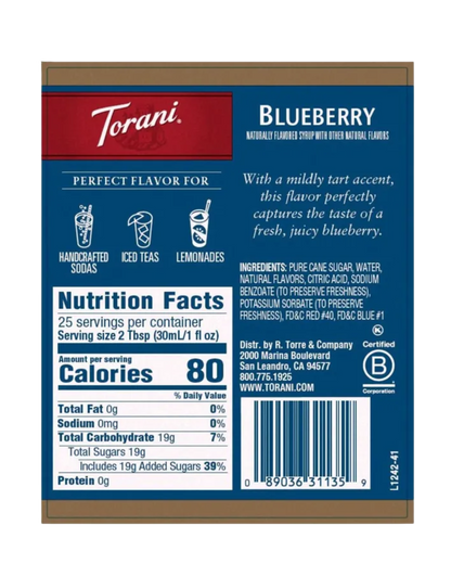 Torani Blueberry Flavoring / Fruit Syrup 750 mL