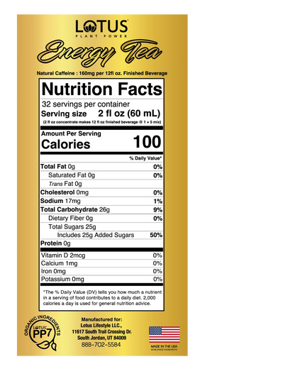 Lotus Plant Energy Naturally Sweetened Tea 5:1 Concentrate 64 fl. oz.