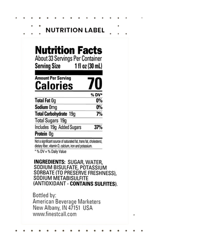 Finest Call Premium Bar / Simple Syrup 1 Liter