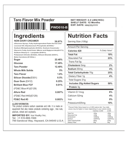 Fanale Taro Pudding Powder Mix 2.2 lb.