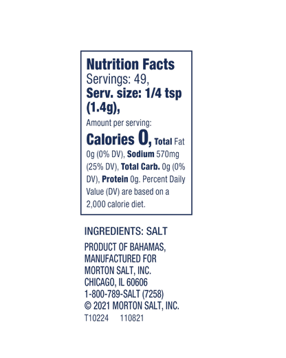 Morton Sea Salt Grinder 2.5 oz. - 6/Case