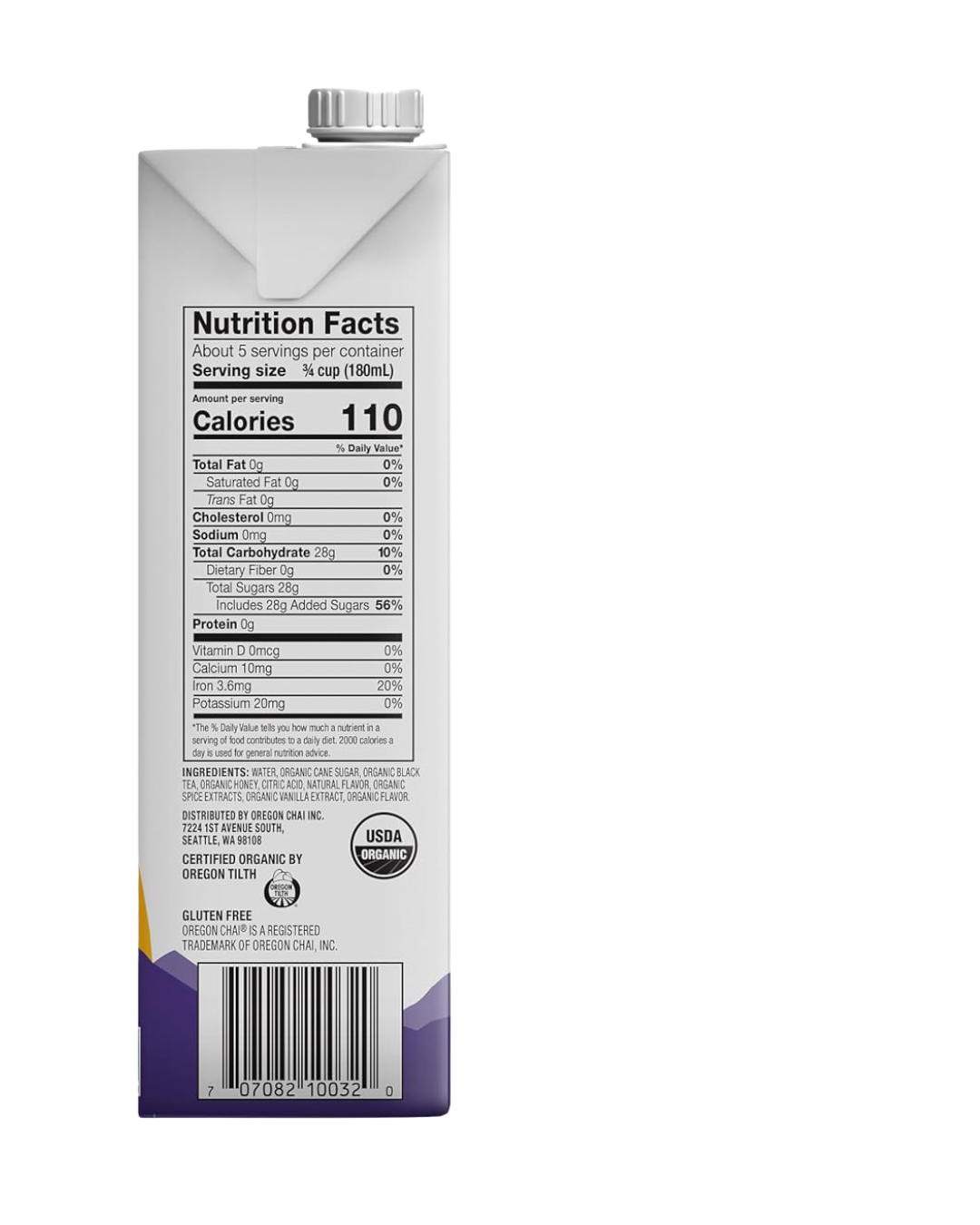 Oregon Chai Organic Original Chai Tea Latte 1:1 Concentrate 32 fl. oz.