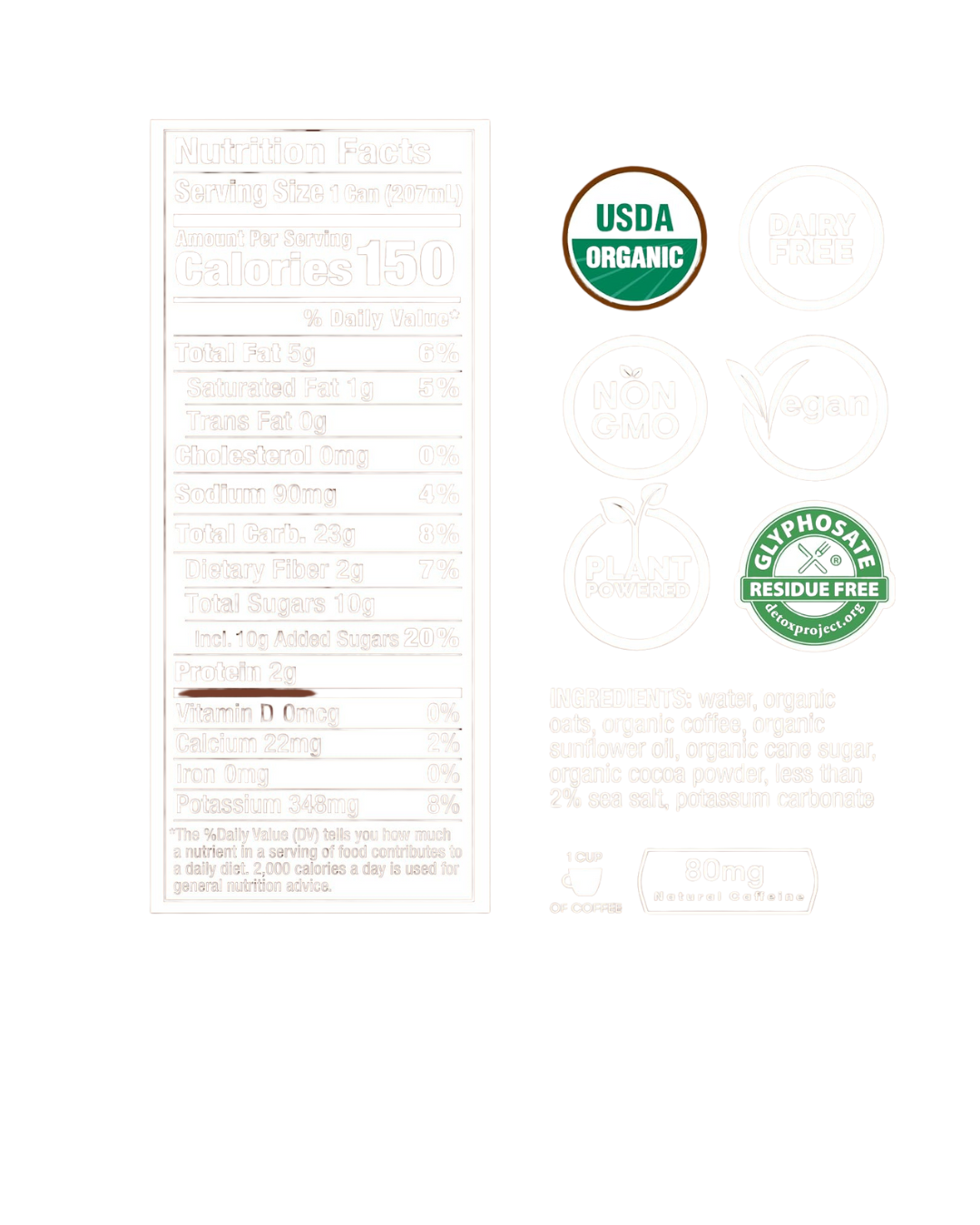 Rise Brewing Co. Organic Oat Milk Mocha Nitro Cold Brew Coffee 7 fl. oz. - 12/Case