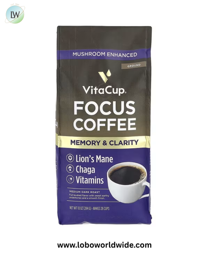 VitaCup, Focus Coffee, Ground, Medium Dark Roast, 10 oz (284 g)