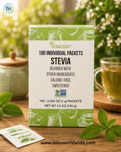 Vitacost, Stevia, 100 Packets, 0.035 oz (1 g) Each