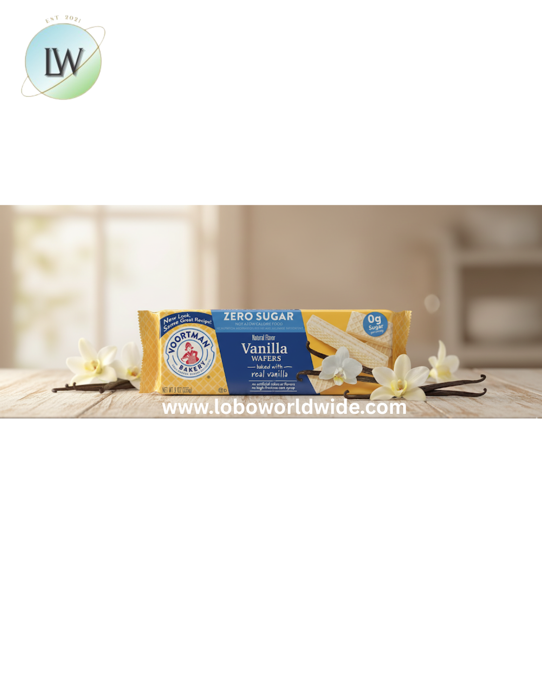Voortman Sugar Free Vanilla Wafer Cookie, 9 Ounce -- 12 per case