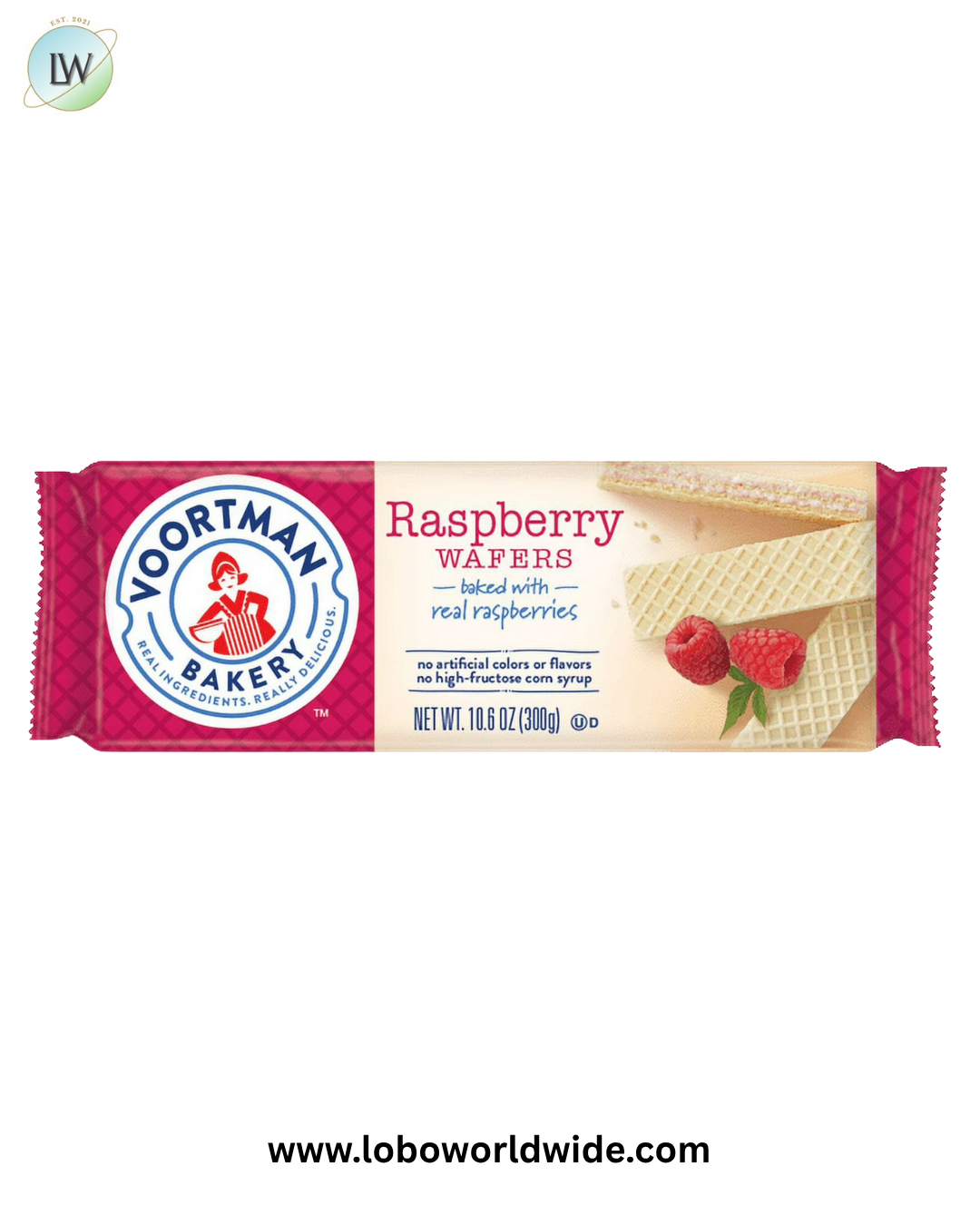 Voortman Raspberry Wafers 10.6oz (Pack of 3)