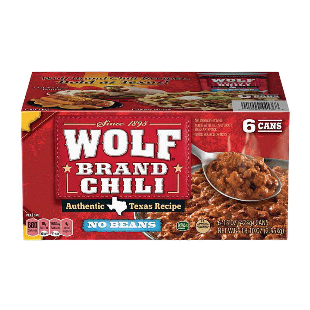 Wolf Brand Chili No Beans, 15 OZ (Pack of 6)