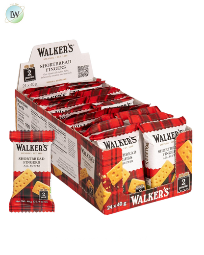 Walkers Shortbread Fingers, 2-Count Cookies Packages (Pack of 24)