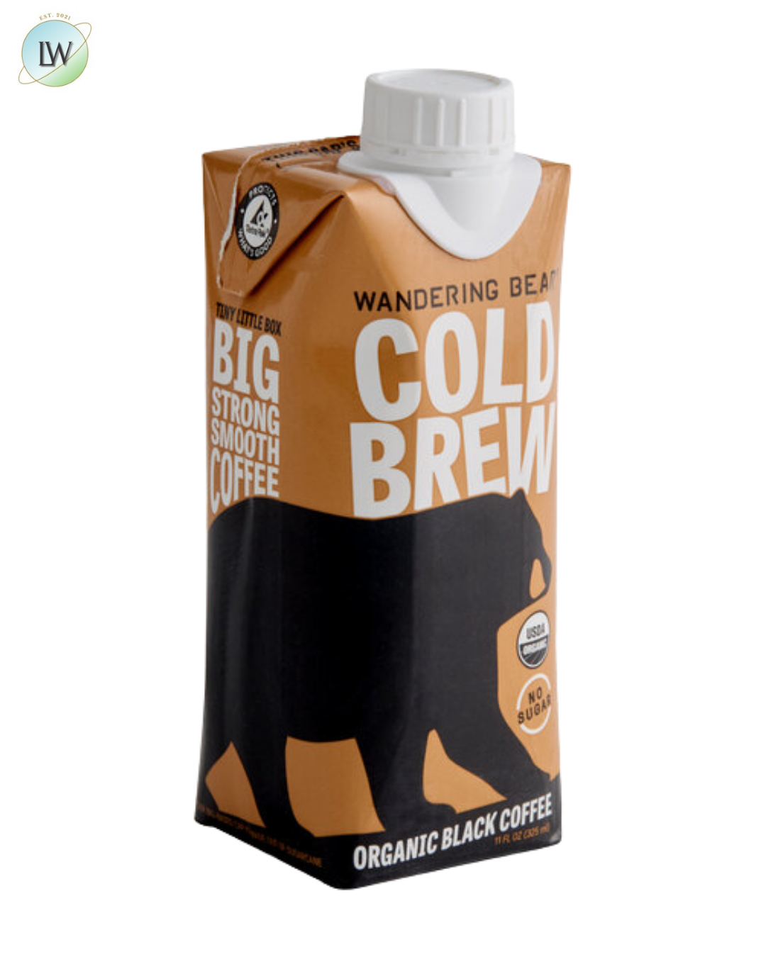 Wandering Bear Organic Straight Black Cold Brew Coffee 11 fl. oz. - 12/Case