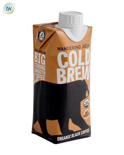 Wandering Bear Organic Straight Black Cold Brew Coffee 11 fl. oz. - 12/Case