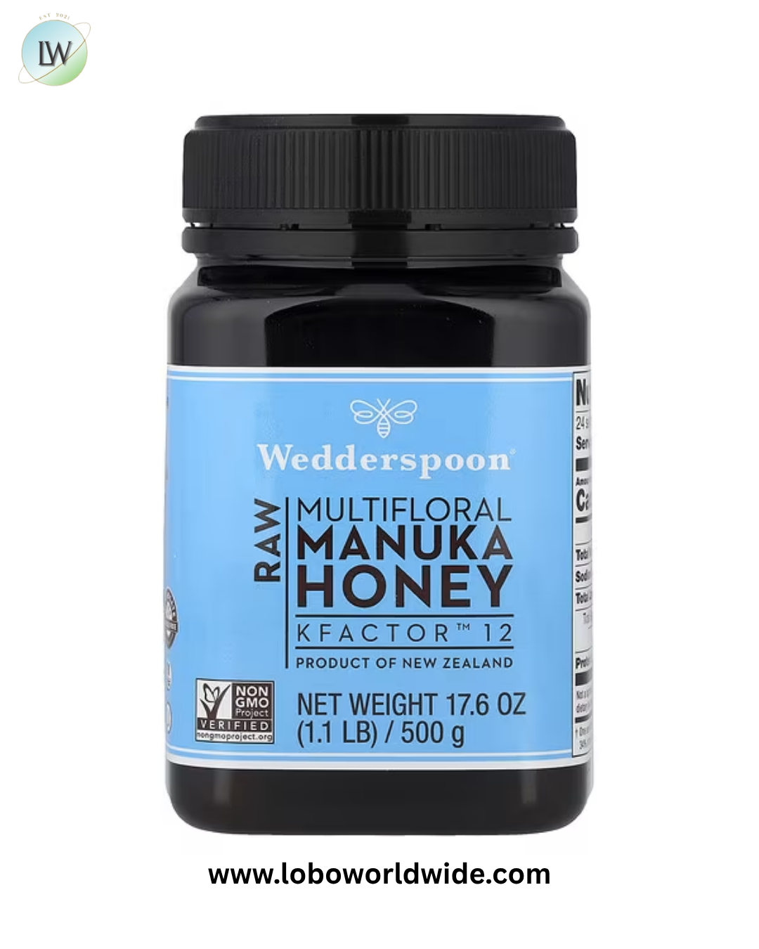 Wedderspoon, Raw Multifloral Manuka Honey, KFactor™ 12, 1.1 lb (500 g)