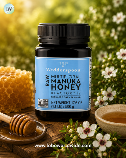 Wedderspoon, Raw Multifloral Manuka Honey, KFactor™ 12, 1.1 lb (500 g)
