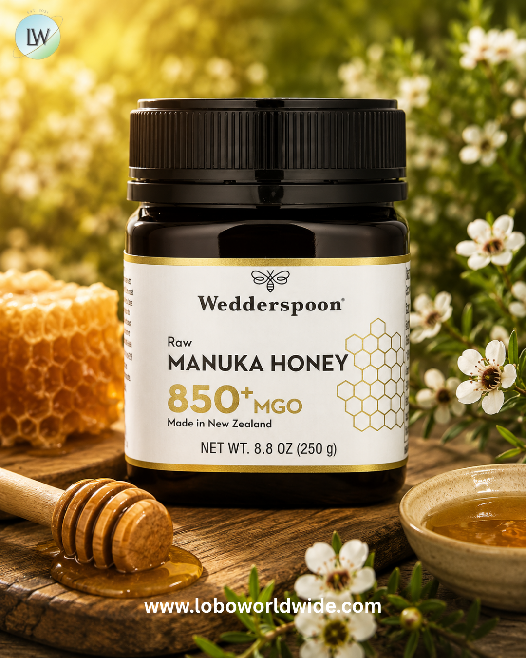 "Wedderspoon, Raw Manuka Honey, 8.8 oz (250 g)"