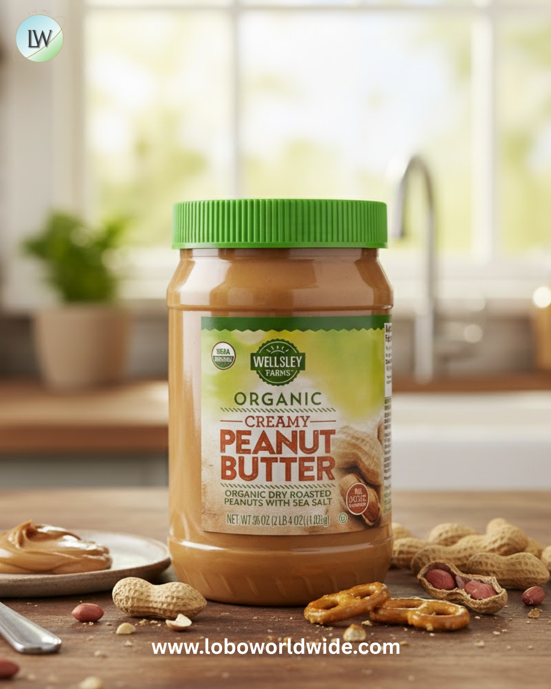 Wellsley Farms Organic Creamy Peanut Butter (1.02 Kg), 1.02 Kg