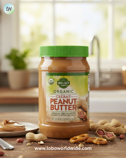 Wellsley Farms Organic Creamy Peanut Butter (1.02 Kg), 1.02 Kg