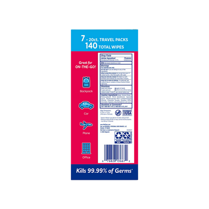 Wet Ones Antibacterial Hand Wipes Travel Pack - Fresh Scent, 7 pk./20 ct.